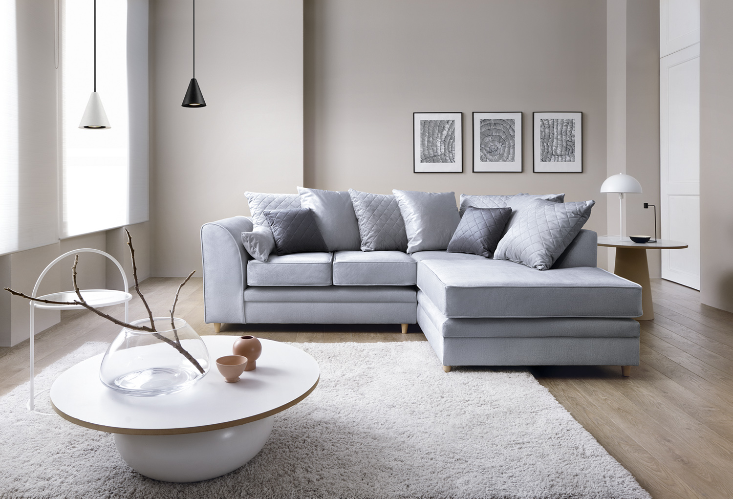 Chicago velvet corner sofa deals