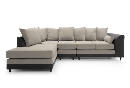 DYLAN PLUS LARGE CHENILLE CORNER SOFA-Sand-Left Facing