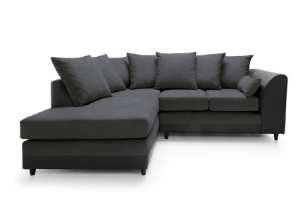 Dylan Byron Corner Group Sofa - Black, Left Hand