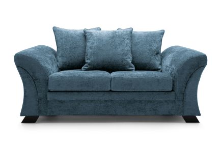 FARROW CRUSHED CHENILLE 2 SEATER SOFA-Dark Blue