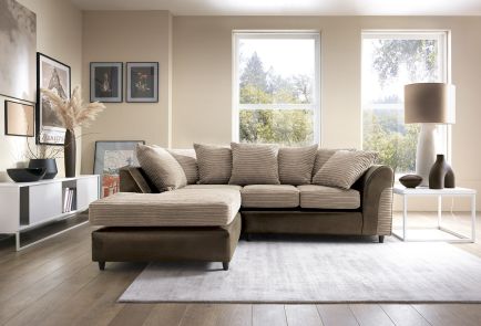 Harvey Cord Fabric Corner Sofa