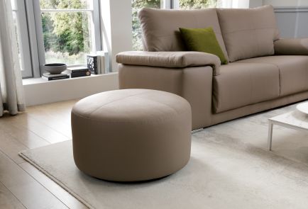Texas Bonded Leather Swivel Footstool