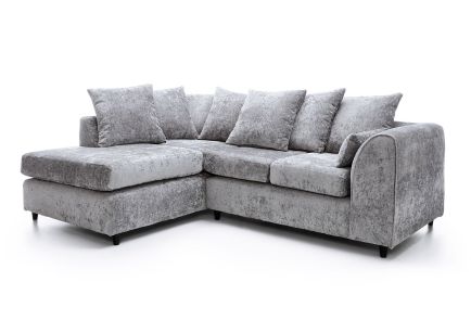 Harriet Crushed Chenille Corner Sofa - Left