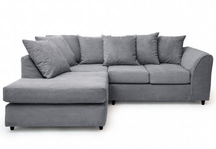 Jumbo Cord Corner Sofa Grid-Textured