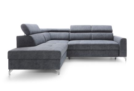 Moon Fabric Corner Sofa Bed with Storage