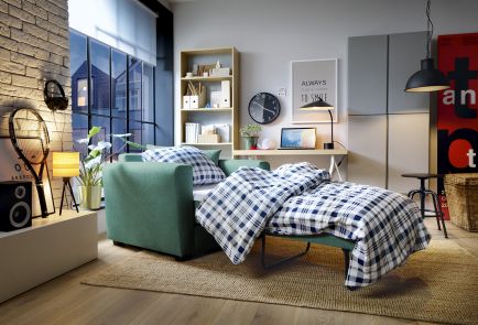 Olly Velvet Single Sofa Bed