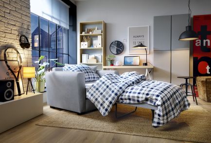Olly Velvet Single Sofa Bed