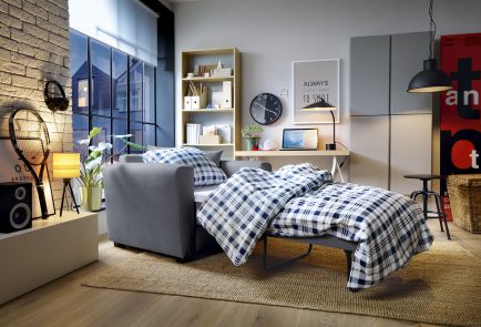 Olly Velvet Single Sofa Bed