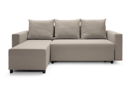 Oslo Corner Sofa Bed in Sand - Left Facing