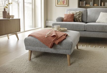 Harper Chenille Square Footstool