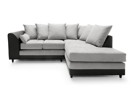 Dylan Chenille Corner Sofa - Light Grey - Right Facing