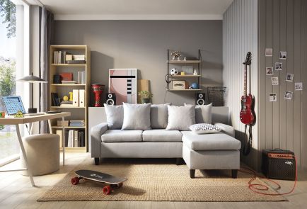 Napoli Corner Left - Light Grey Sofa