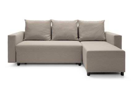 Oslo Corner Sofa Bed in Sand - Right Facing