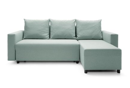 Oslo Corner Sofa Bed in Pistachio Green - Right