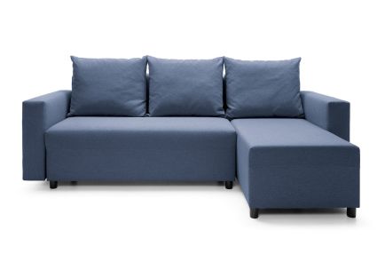 Oslo Corner Sofa Bed Dark Blue - Right Facing