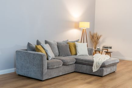 Lucas Velvet Chenille Left Facing Corner Sofa