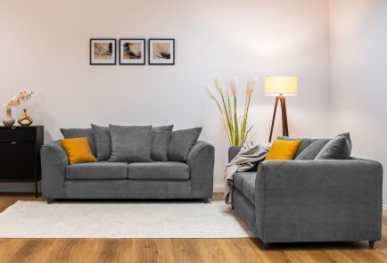 Jumbo Cord 3 Seater Sofa Grid-Textured