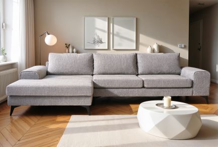 Venice Corner Sofa in Light Grey - Left