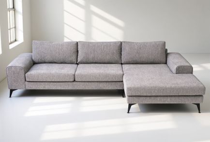 Venice Corner Sofa in Light Grey - Right