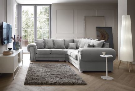 VERONA CRUSHED CHENILLE CORNER SOFA