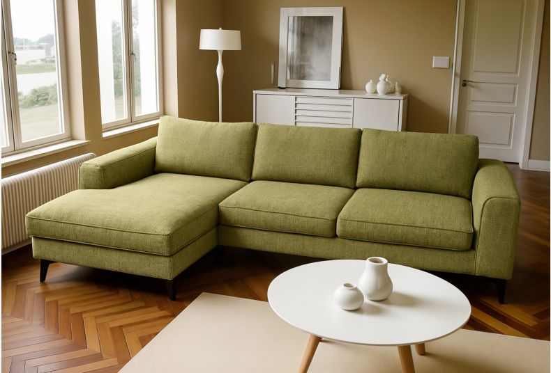 Venice Basket Weave Corner Sofa Olive
