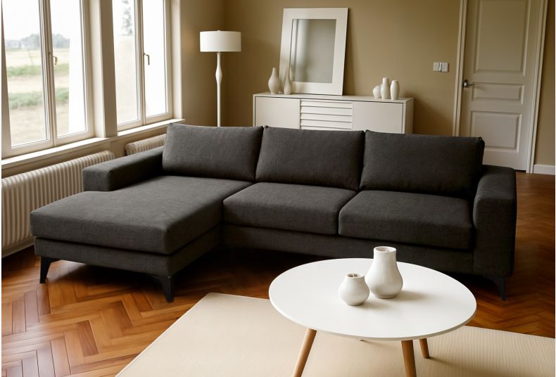 Venice Basket Weave Corner Sofa Graphite