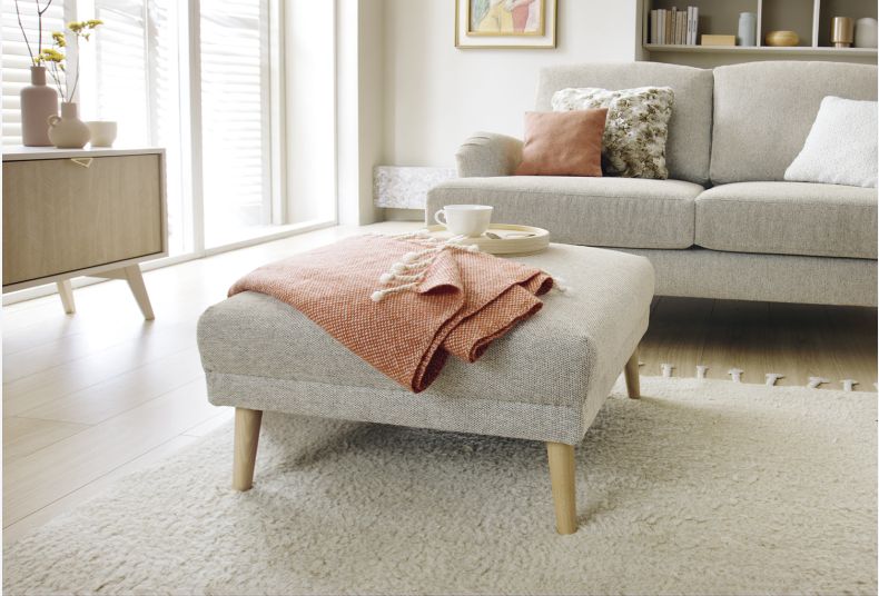Harper Chenille Square Footstool
