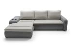 Mellow Fabric Corner Sofa Bed with Storage and Cup Holder