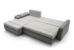 Mellow Fabric Corner Sofa Bed with Storage and Cup Holder