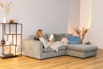 Lucas Textured Stone Grey Corner Sofa