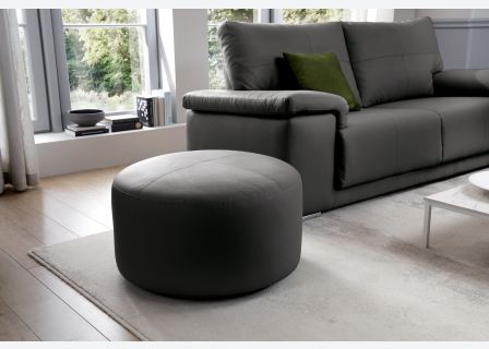 Texas Bonded Leather Swivel Footstool