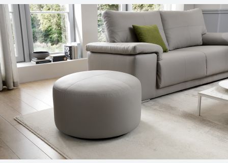 Texas Bonded Leather Swivel Footstool