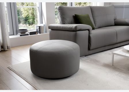 Texas Bonded Leather Swivel Footstool
