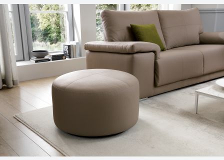 Texas Bonded Leather Swivel Footstool