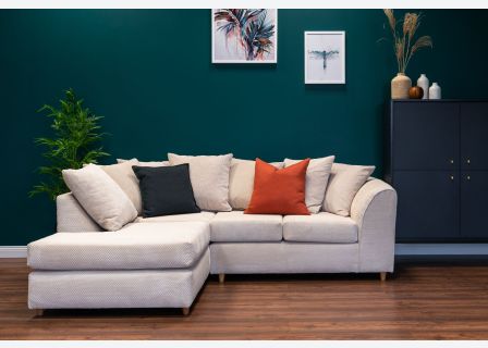 Jumbo Cord Corner Sofa Grid-Textured