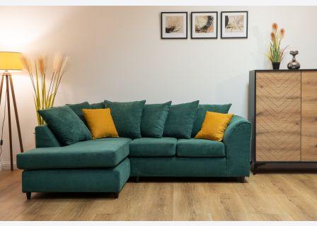 Jumbo Cord Corner Sofa Grid-Textured