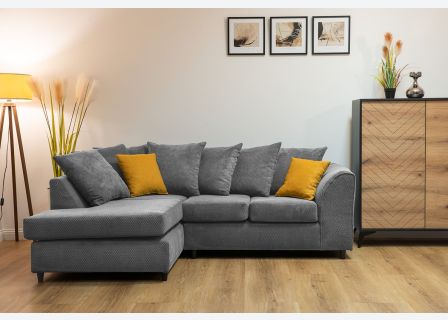 Jumbo Cord Corner Sofa Grid-Textured