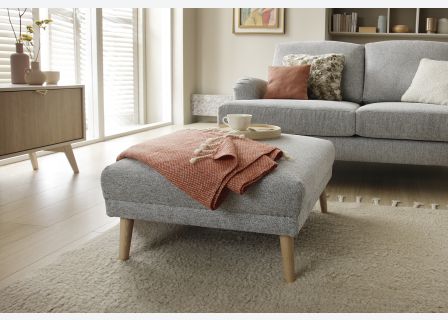 Harper Chenille Square Footstool