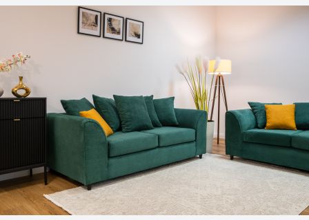 Jumbo Cord 3 Seater Sofa Grid-Textured