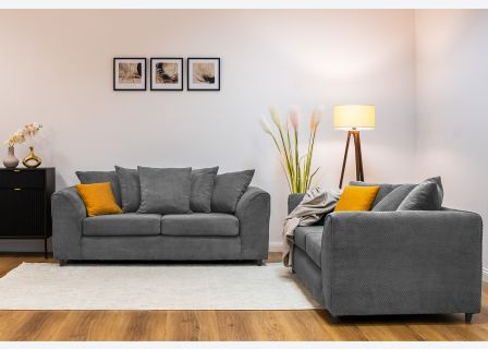 Jumbo Cord 3 Seater Sofa Grid-Textured