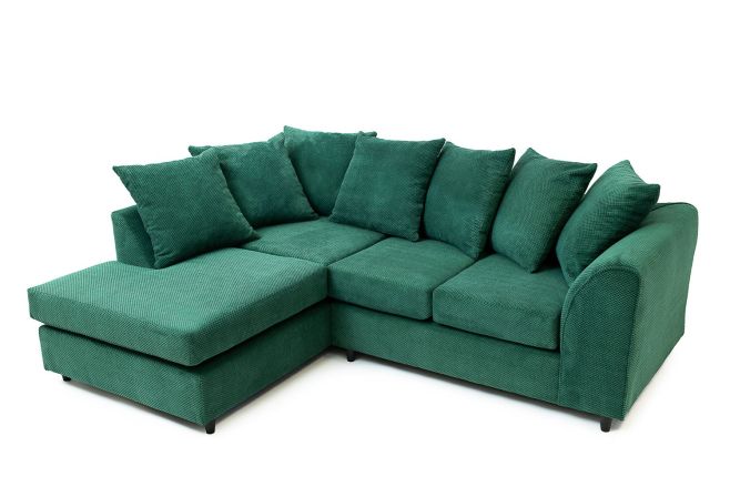 Jumbo Cord Corner Sofa Grid-Textured
