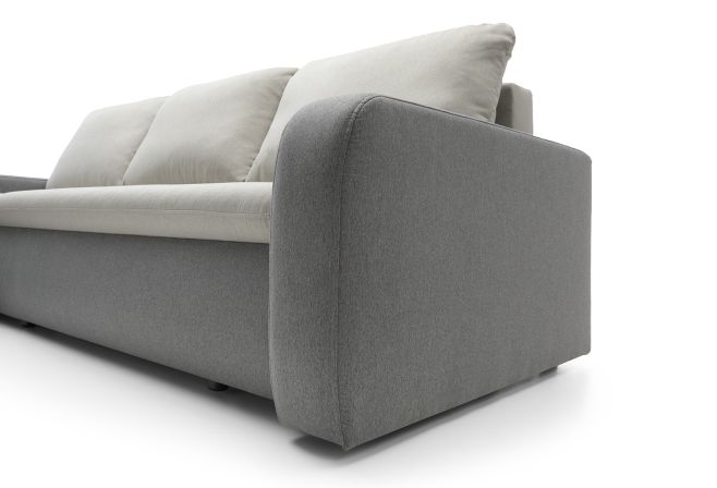 Mellow Fabric Corner Sofa Bed with Storage and Cup Holder
