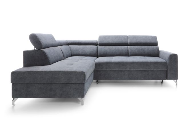 Moon Fabric Corner Sofa Bed with Storage