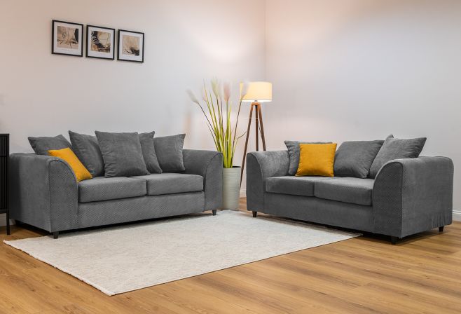 Jumbo Cord 3 Seater Sofa Grid-Textured
