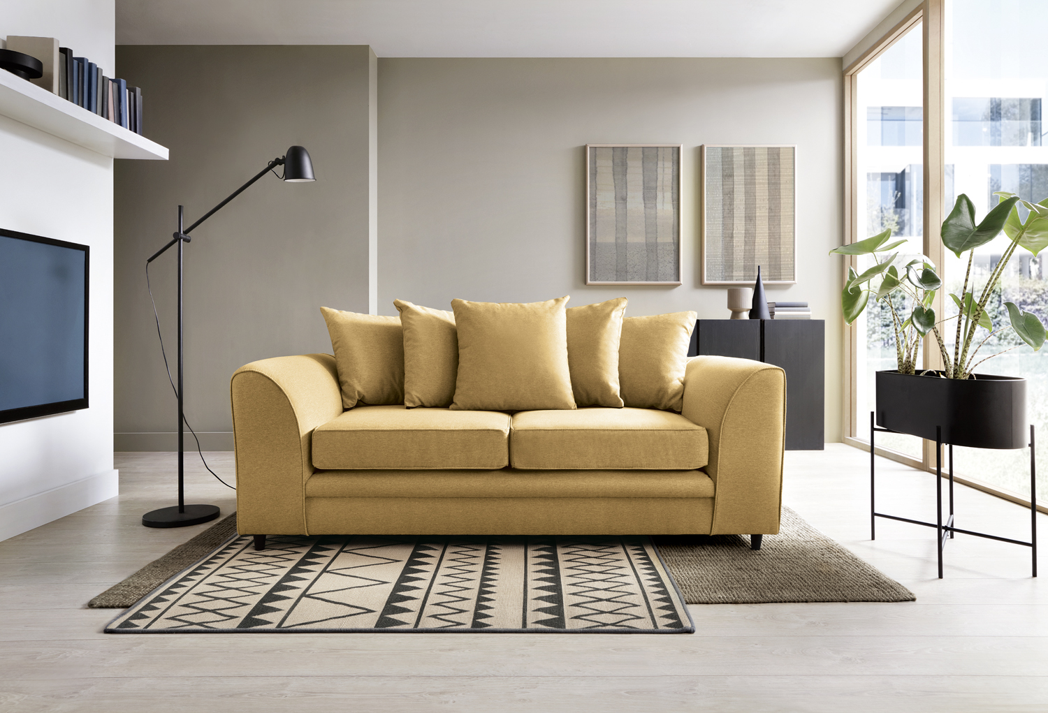 3 seater store mustard sofa