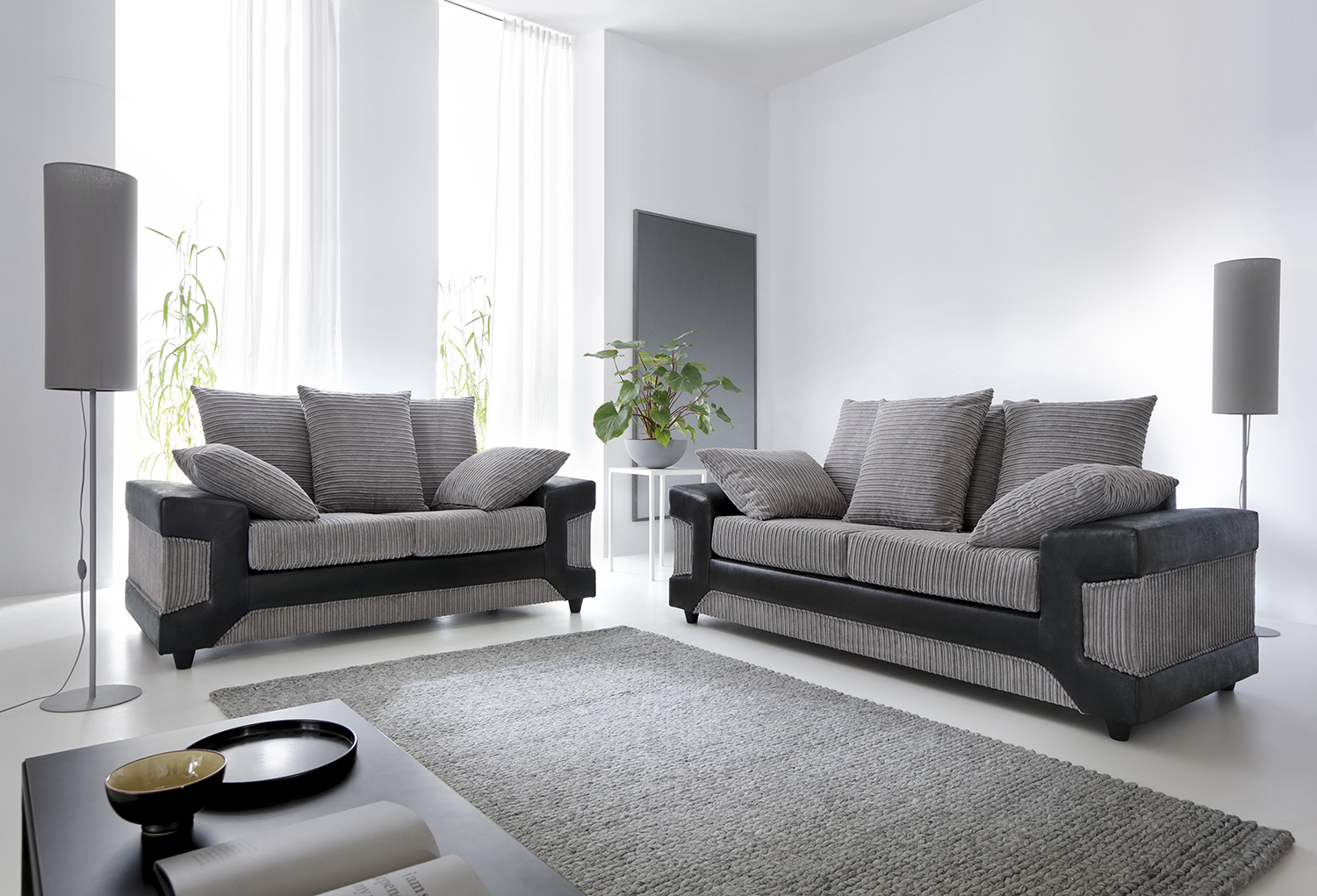 2 three seater sofas sale