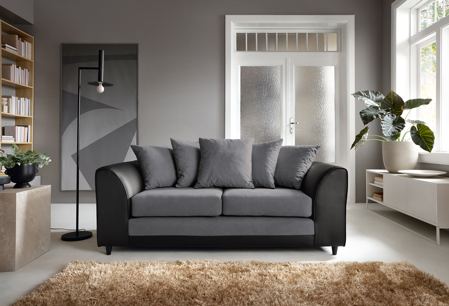Gray chenille sofa deals