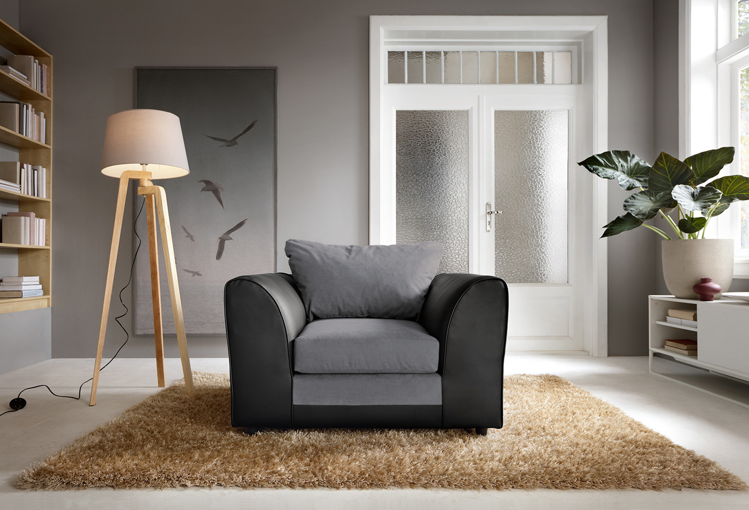 Grey chenille sales armchair