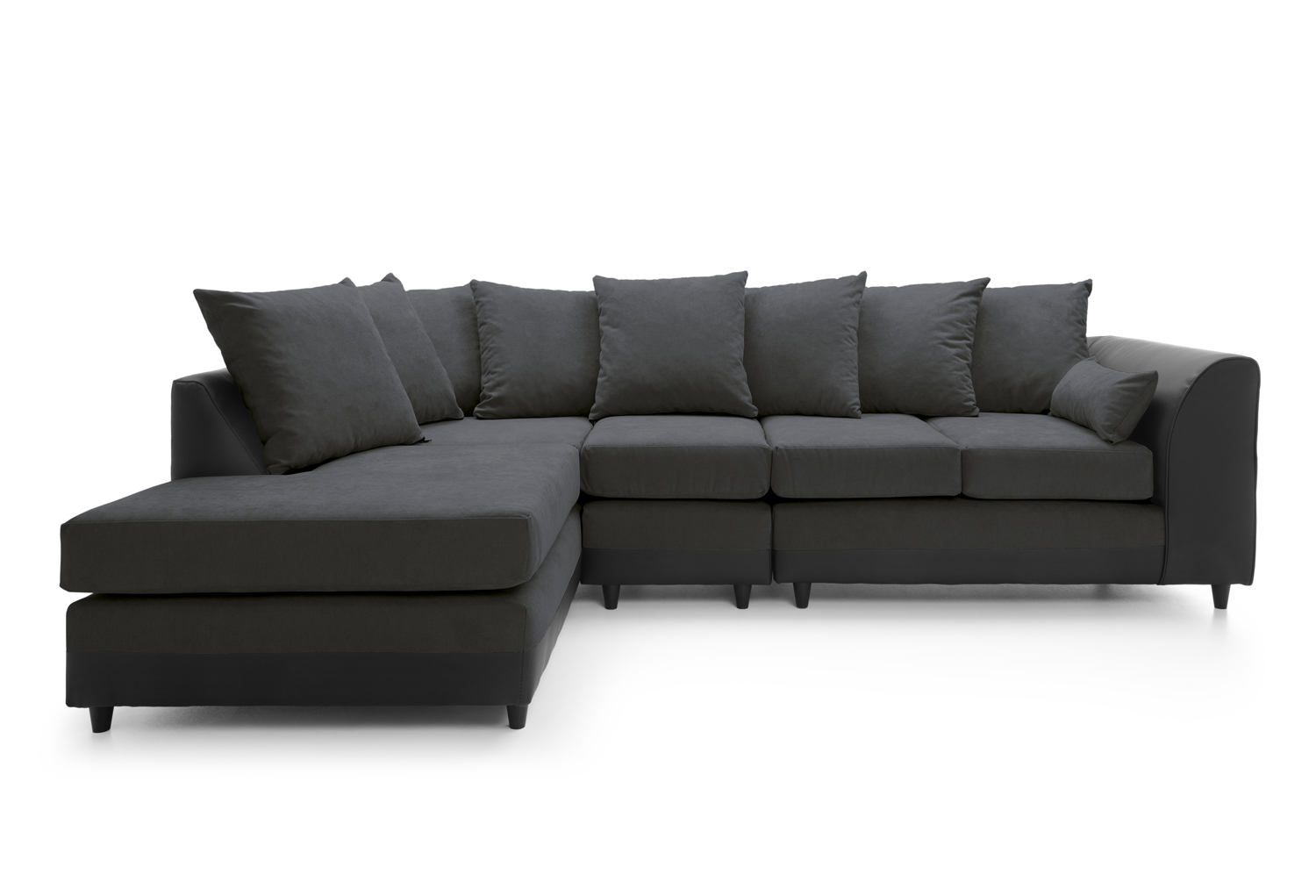 Large black top sectional sofa