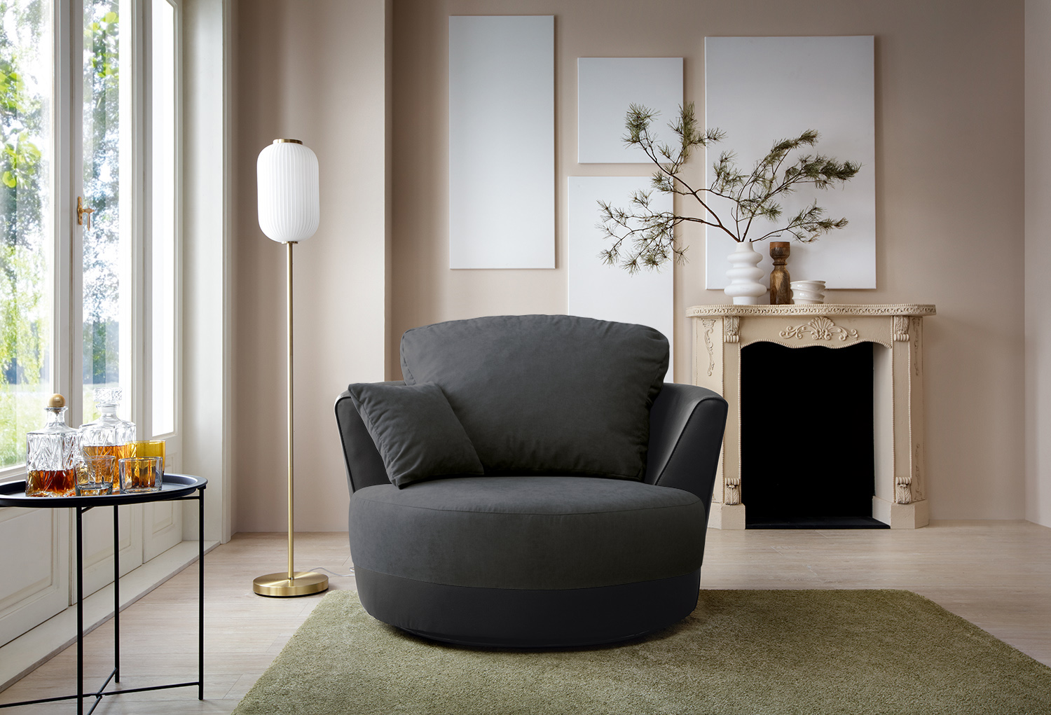 Dylan Chenille Swivel Chair